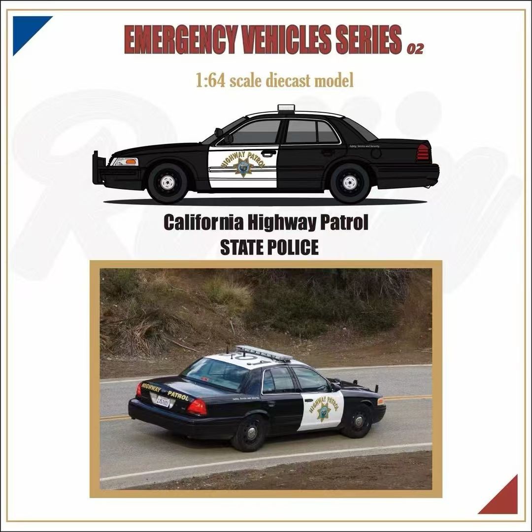 Rollin 1/64 福特 Ford CV 攔截者 維多利亞皇冠 Victoria Crown 州警巡邏車 警車模型車