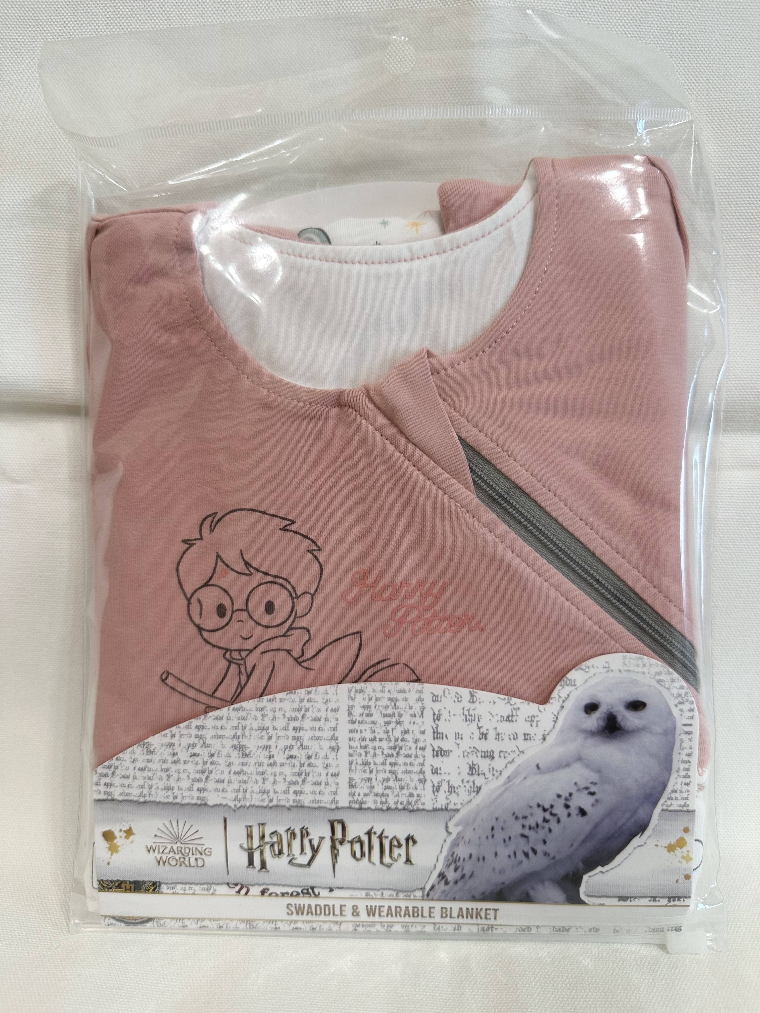 媽咪學苑 哈利波特 嬰兒成長型包巾 | 小物印花粉款