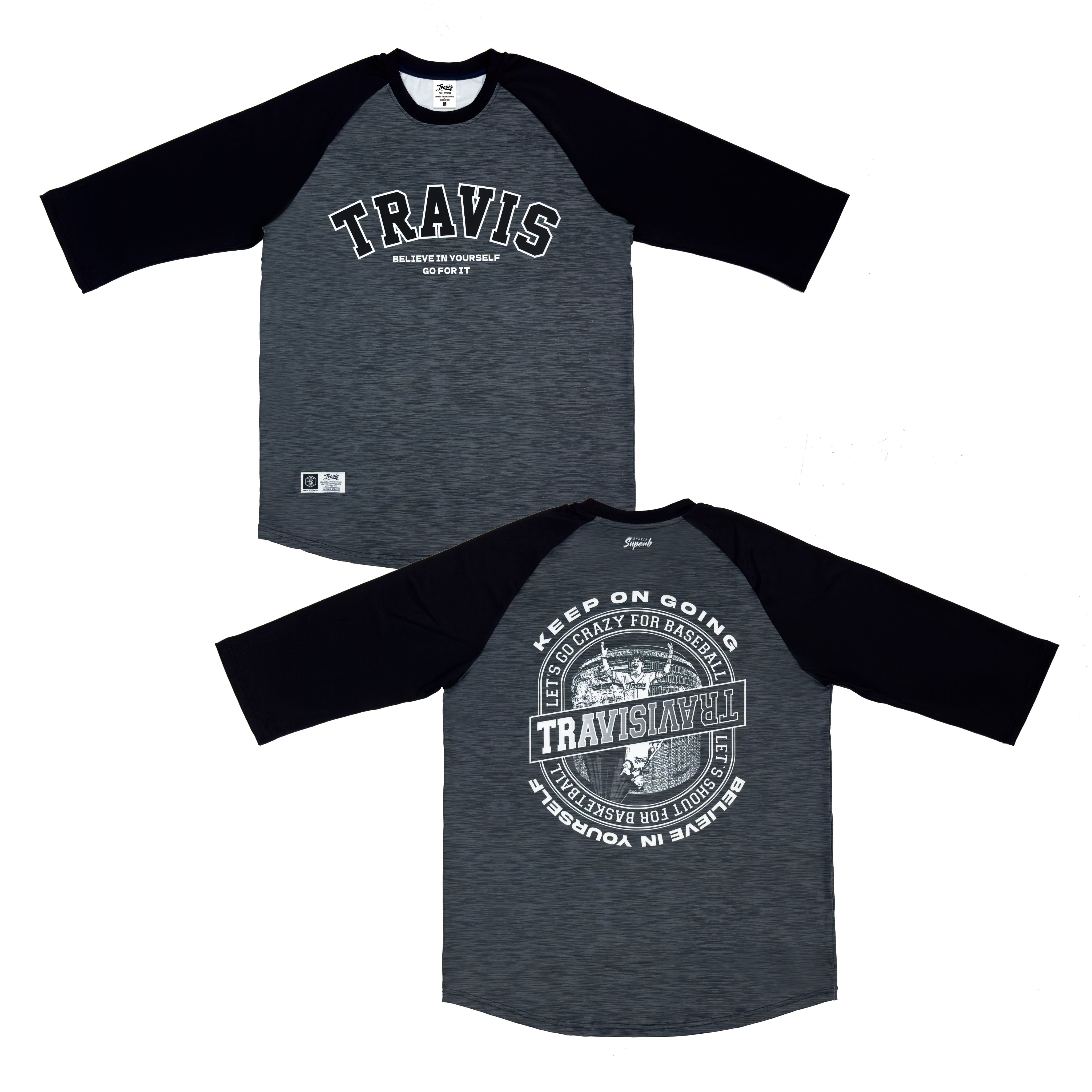 TRAVIS x Superb 機能七分袖T恤-棒籃雙棲