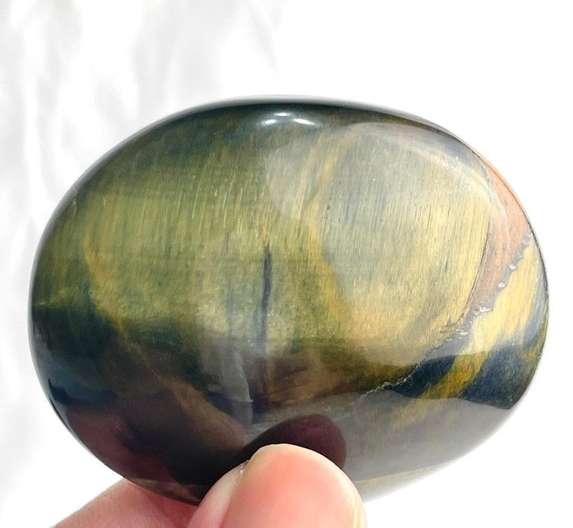 [487]藍黃虎眼手把件 （ 7折 ）