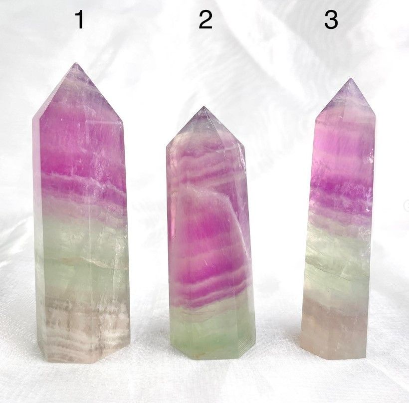 [671-673]紫粉薄荷綠螢石柱 （ 7折 ）