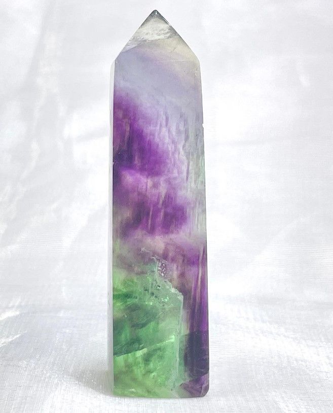 [674]超透渲染紫綠螢石柱 （ 7折 ）