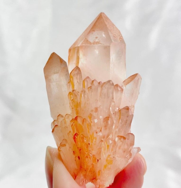 [724]粉橘色菠蘿晶簇 （ 7折 ）