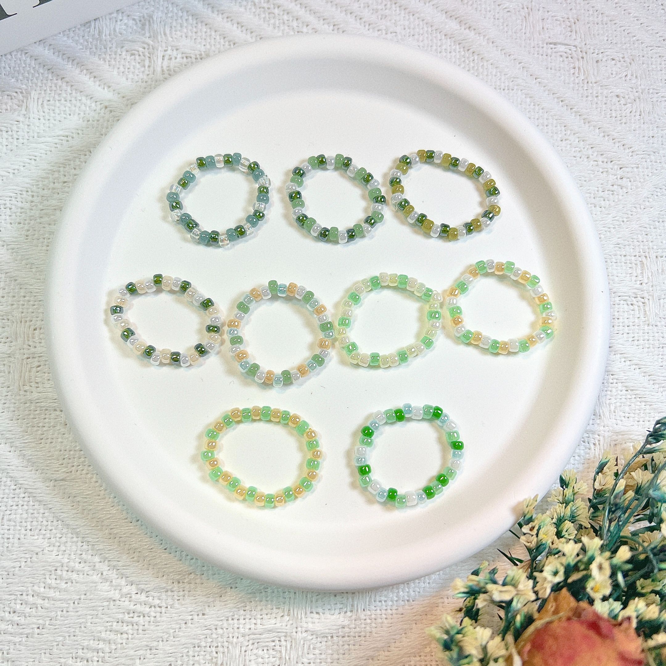 串珠戒指 - 森林色系