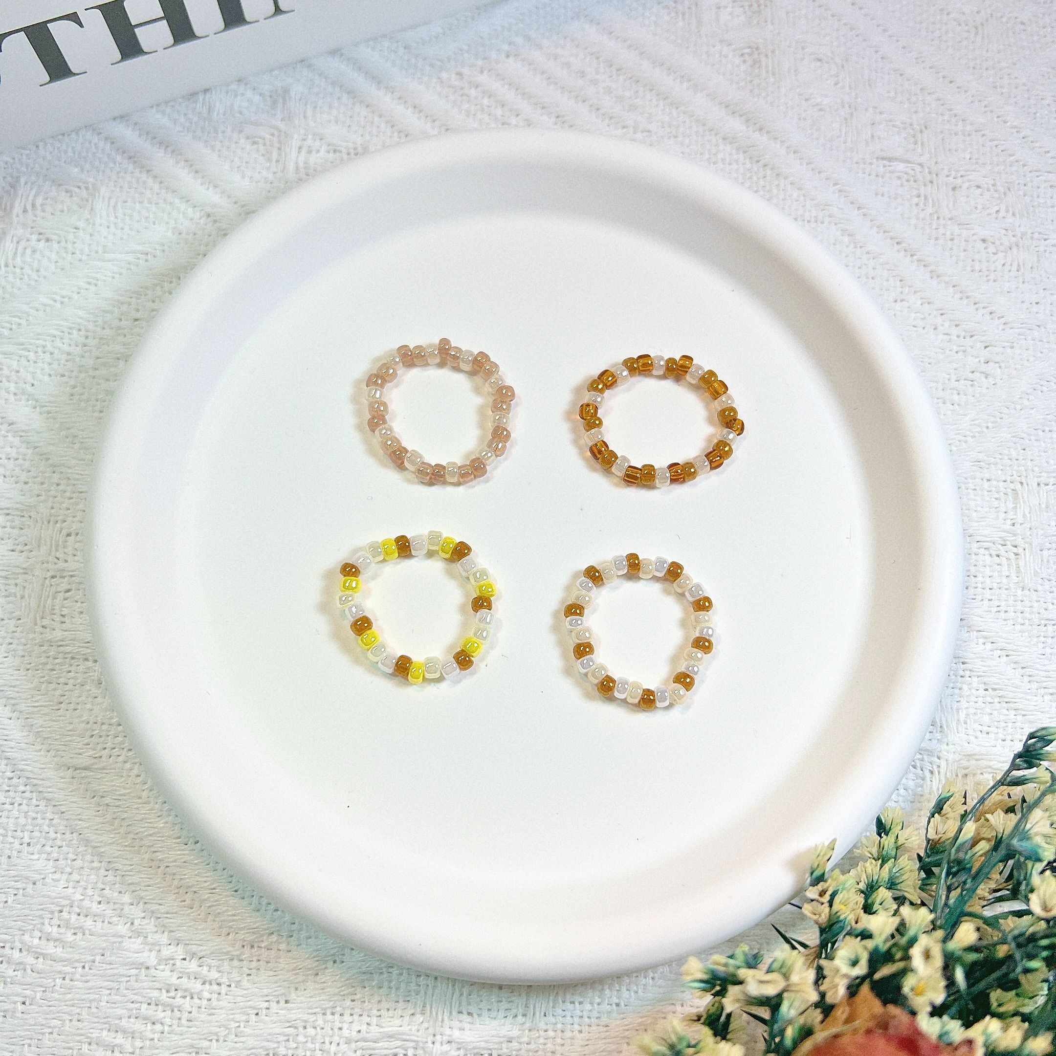 串珠戒指 - 秋季色系