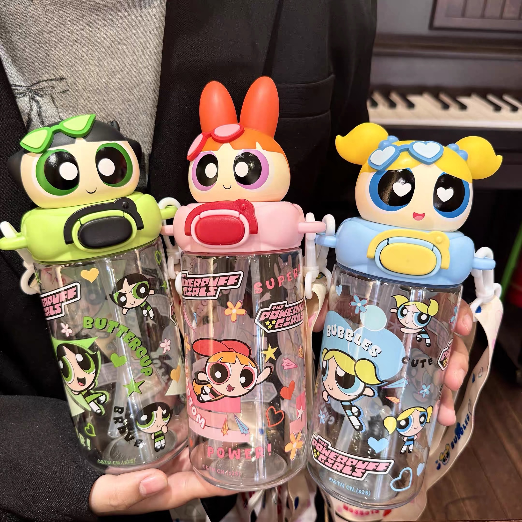 大頭飛天小女警Tritan吸管水壺