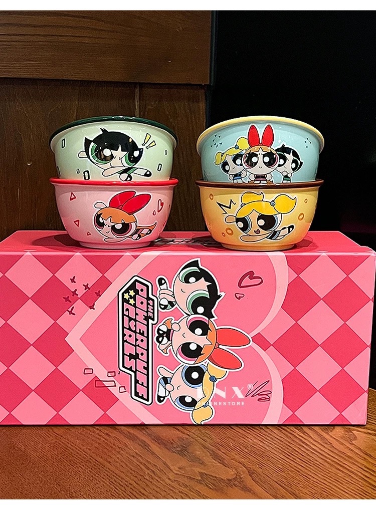 #高顏值 飛天小女警陶瓷碗 一組