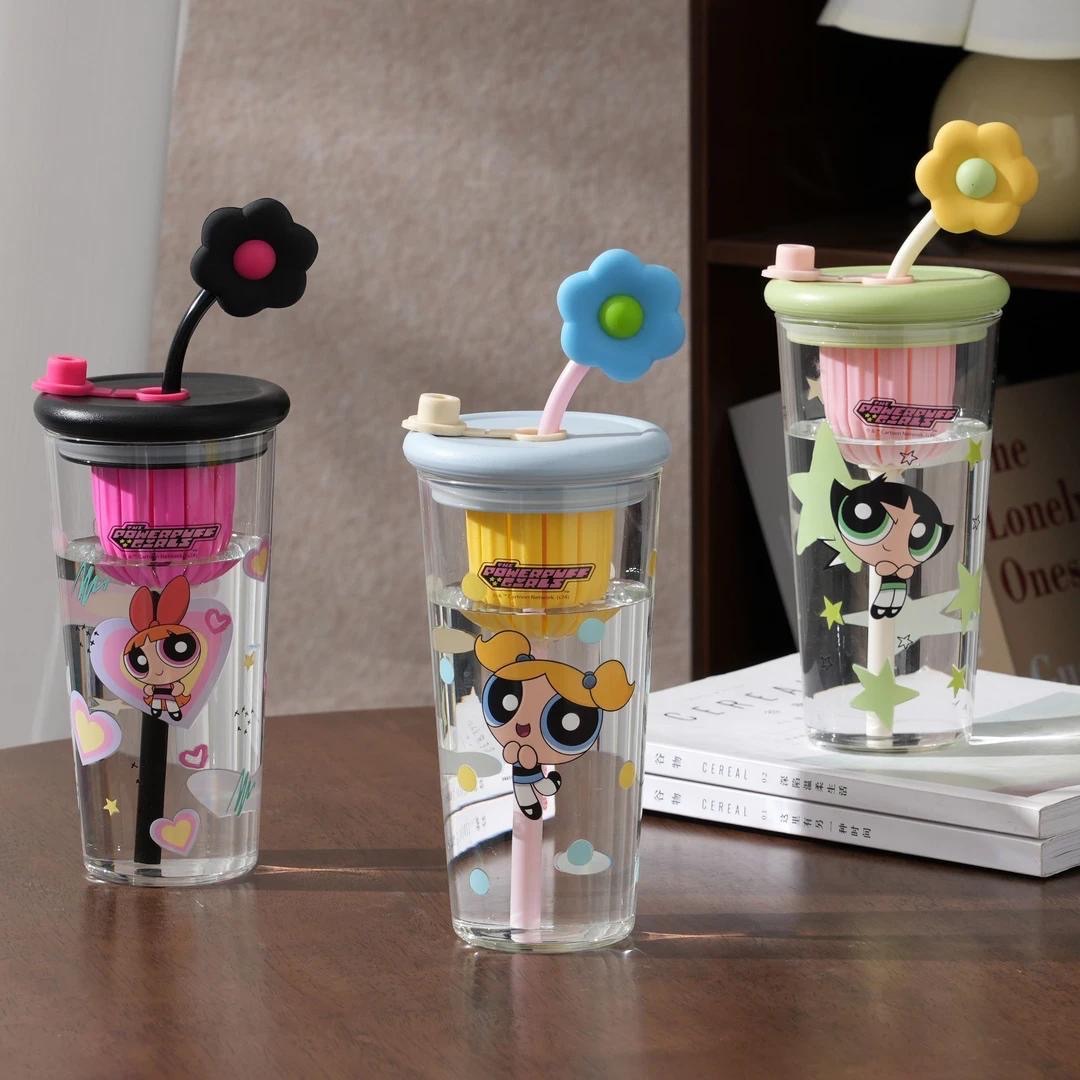 飛天小女警吸管耐熱玻璃杯 760ml