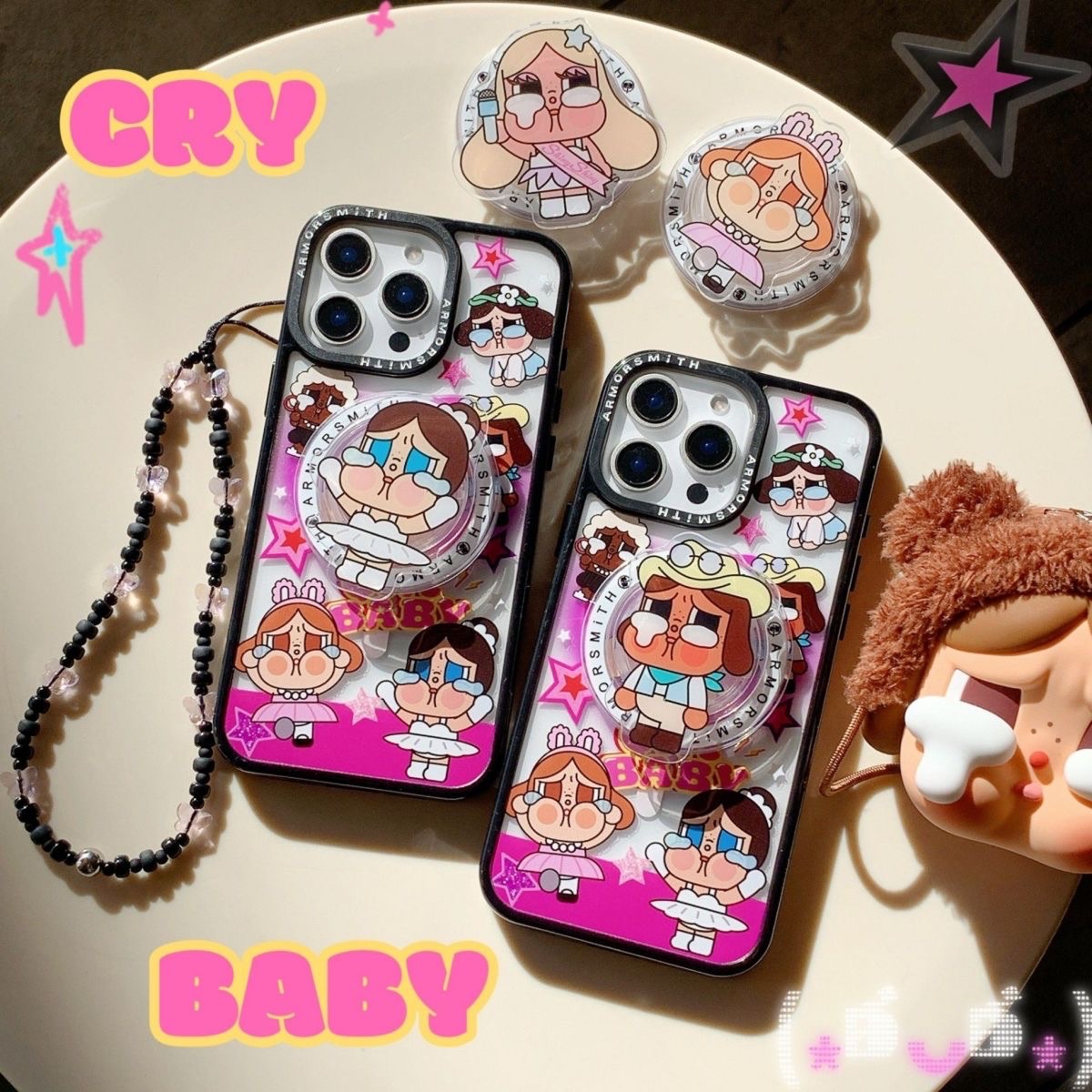 星星/牛仔 哭娃磁吸支架+手機殼📱