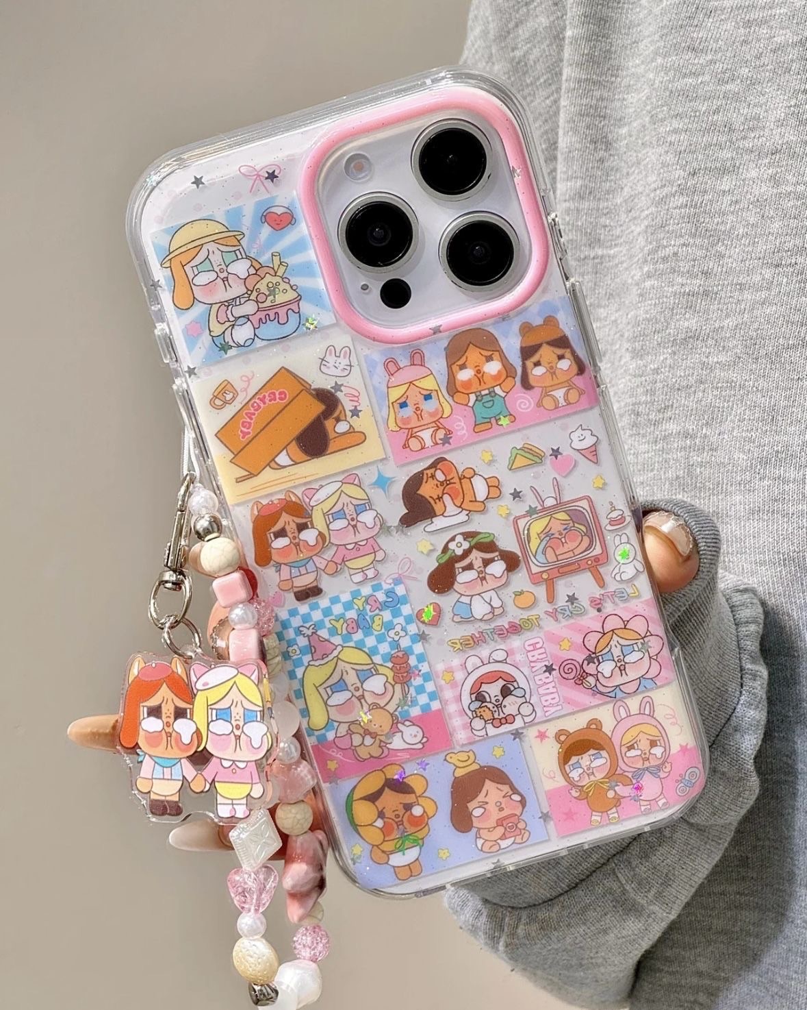 可愛哭娃漫畫格手機殼 #送吊飾