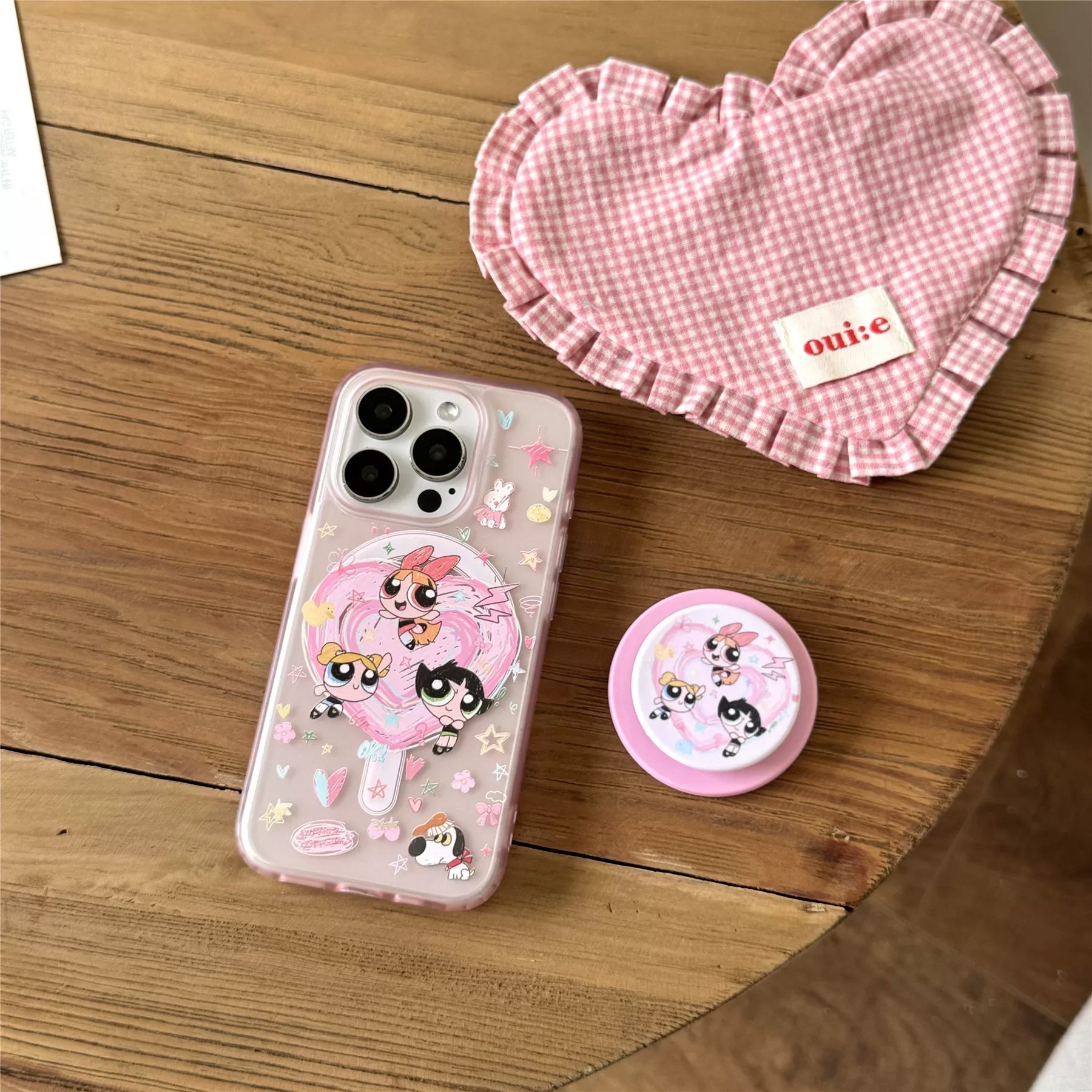 新款 飛天小女警手機殼+同款圓形磁吸支架