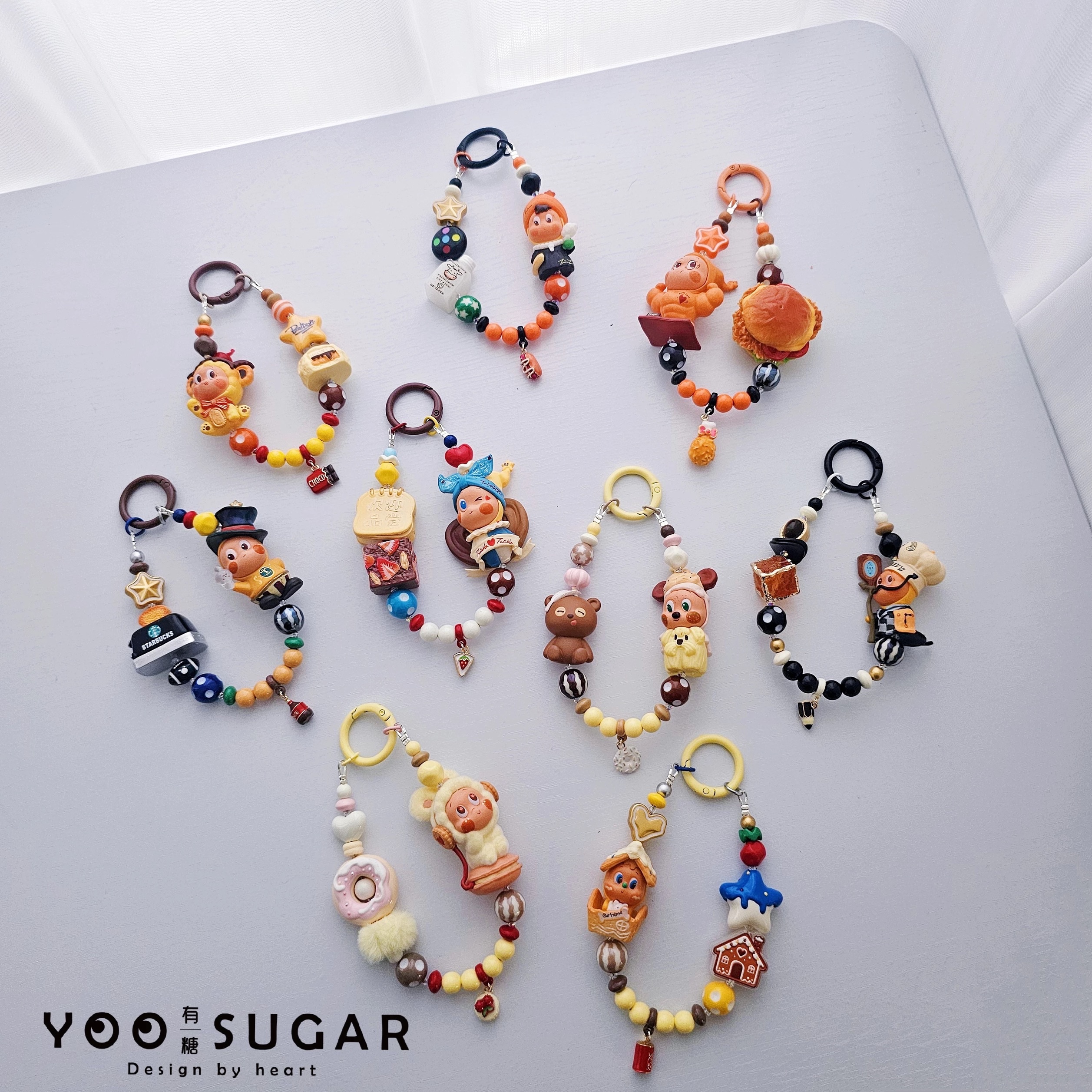 可愛萌粒星星人手機鍊吊飾/鑰匙扣