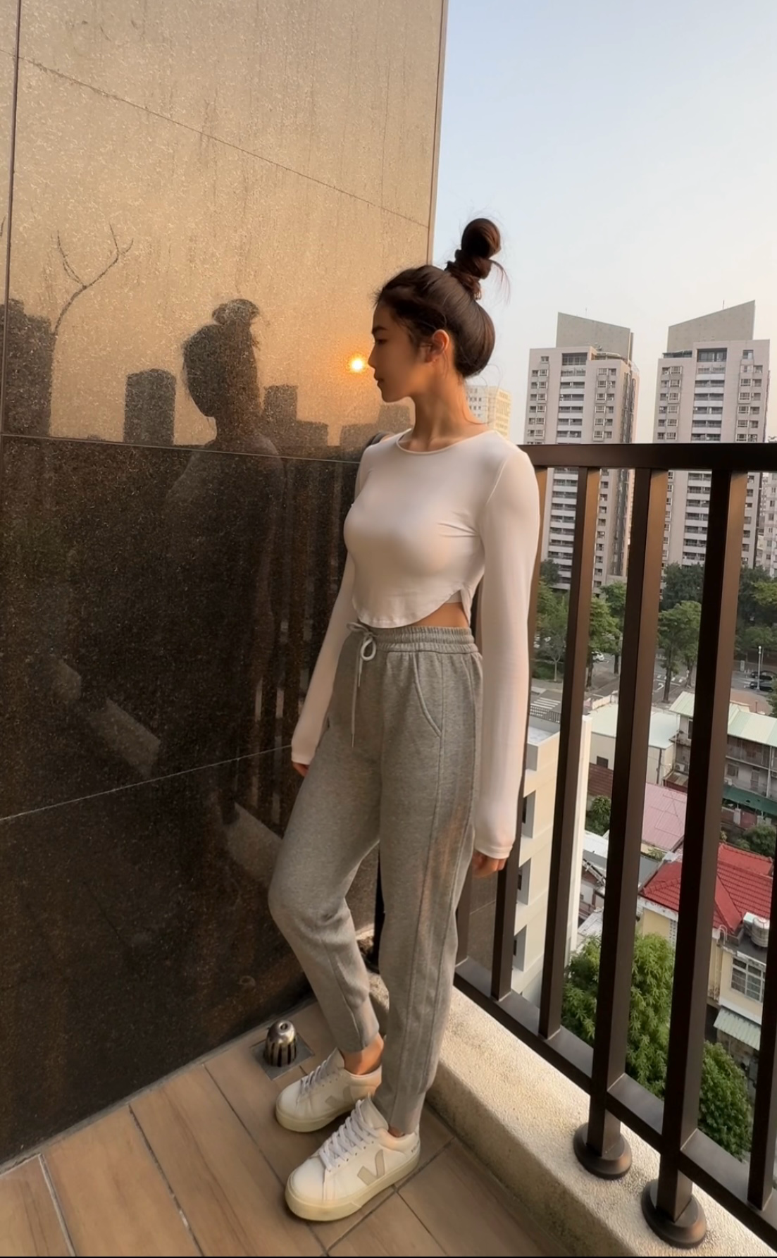 MC來不想穿leggings👉🏻修身抽繩束口棉褲🩶