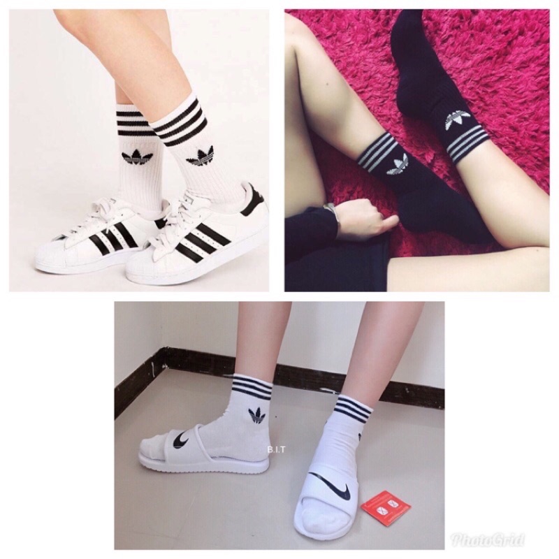 現貨秒發🧦Adidas Originals 3 Pack Socks 長襪 短襪 黑 三葉草 厚襪