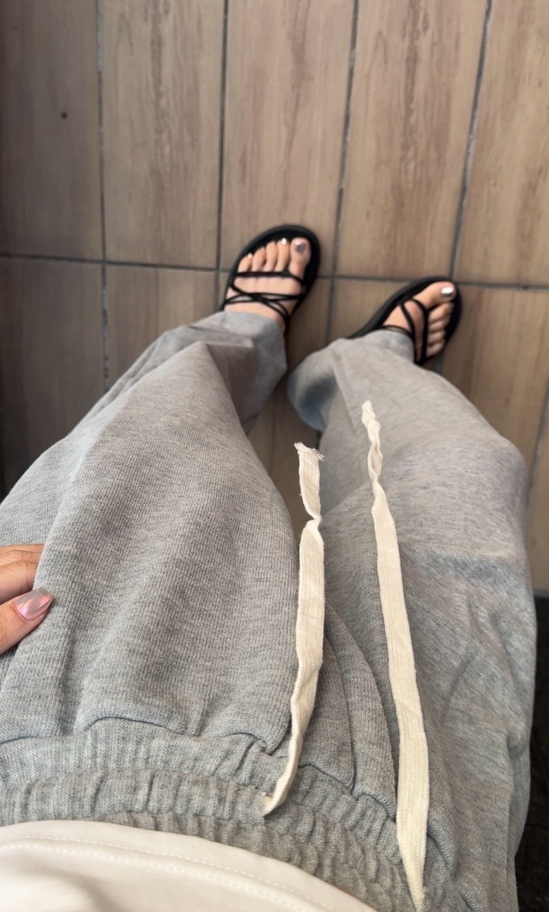 ＜缺貨勿下單＞男友風🕶️高腰垂墜感抽繩口袋棉褲