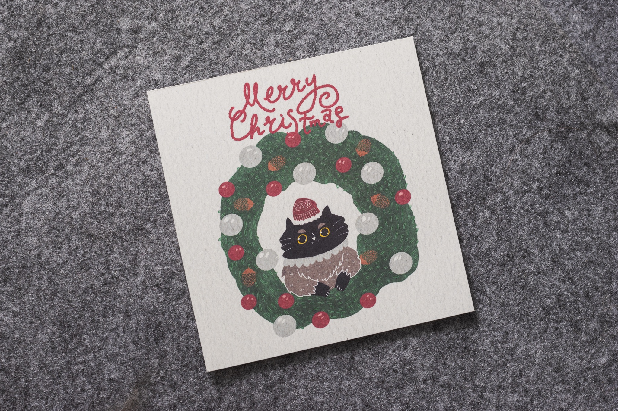 聖誕花圈明信片