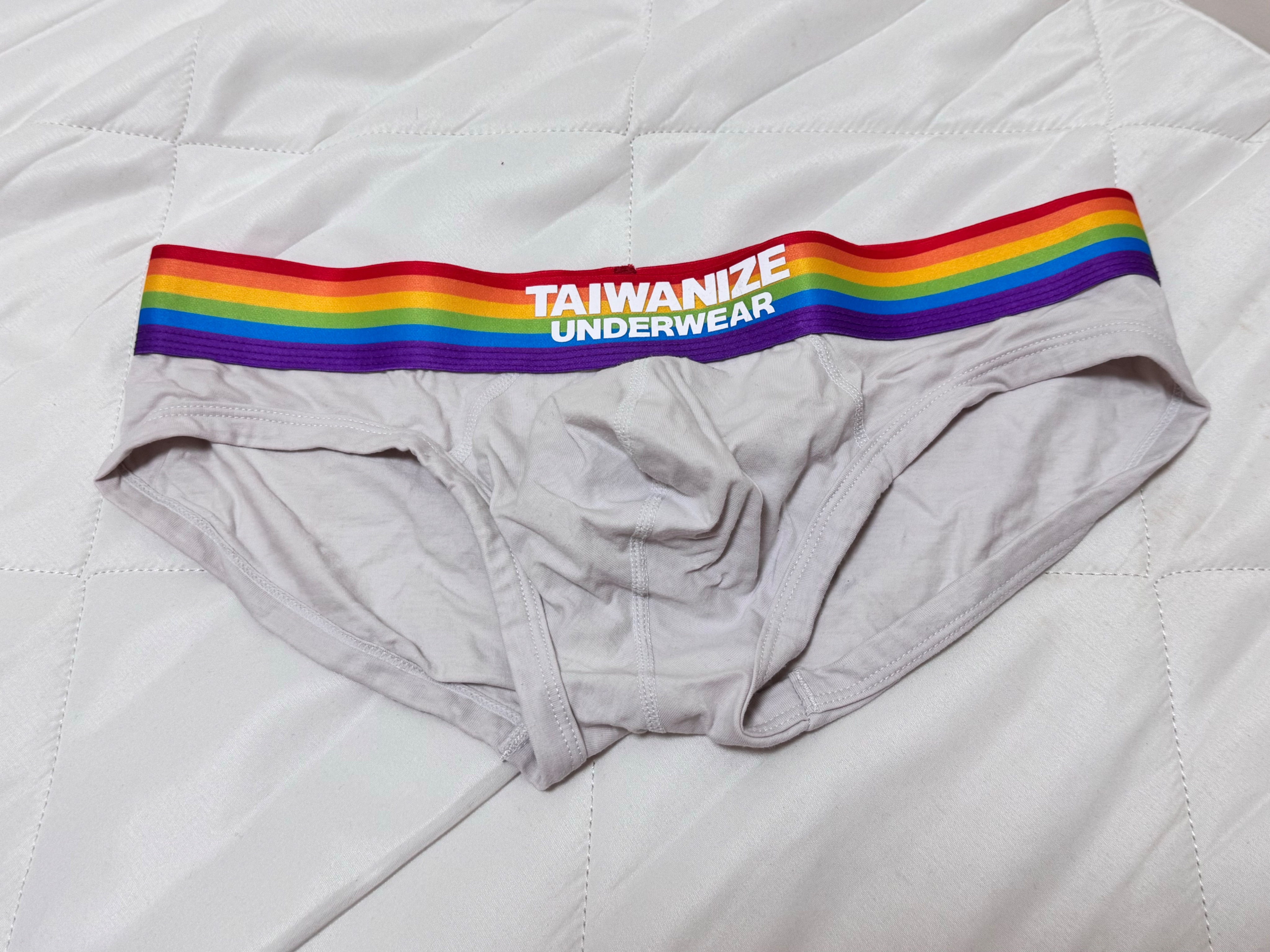 TAIWANIZE白色彩虹三角內褲