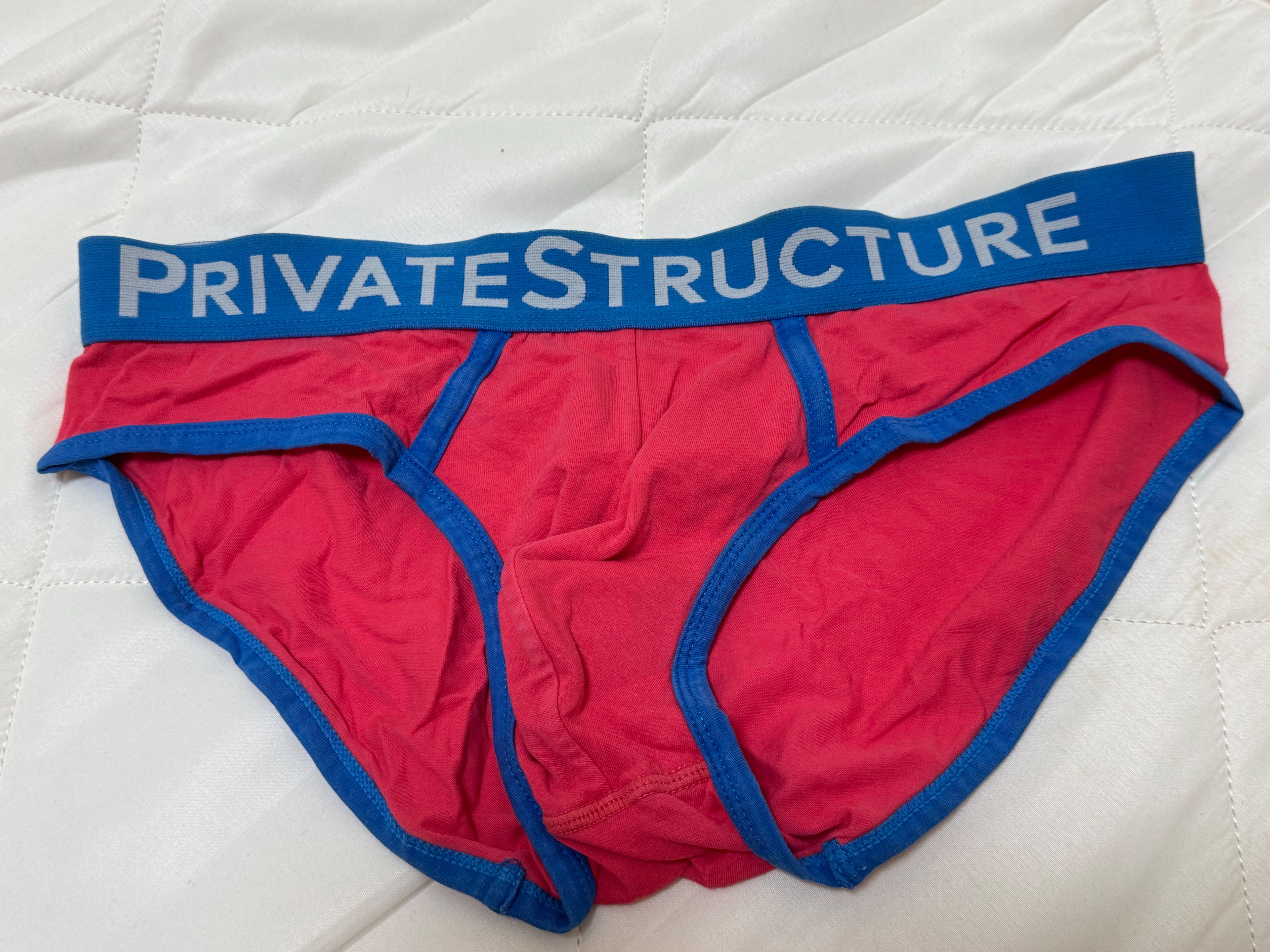 PRIVATE STRUCTURE桃紅藍邊三角內褲