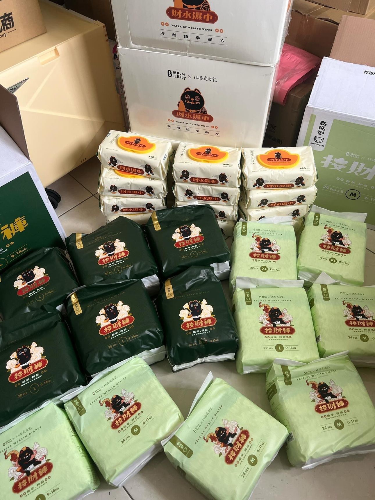 PureBaby波比 植萃抑菌接財褲尿布（尺寸請備註）