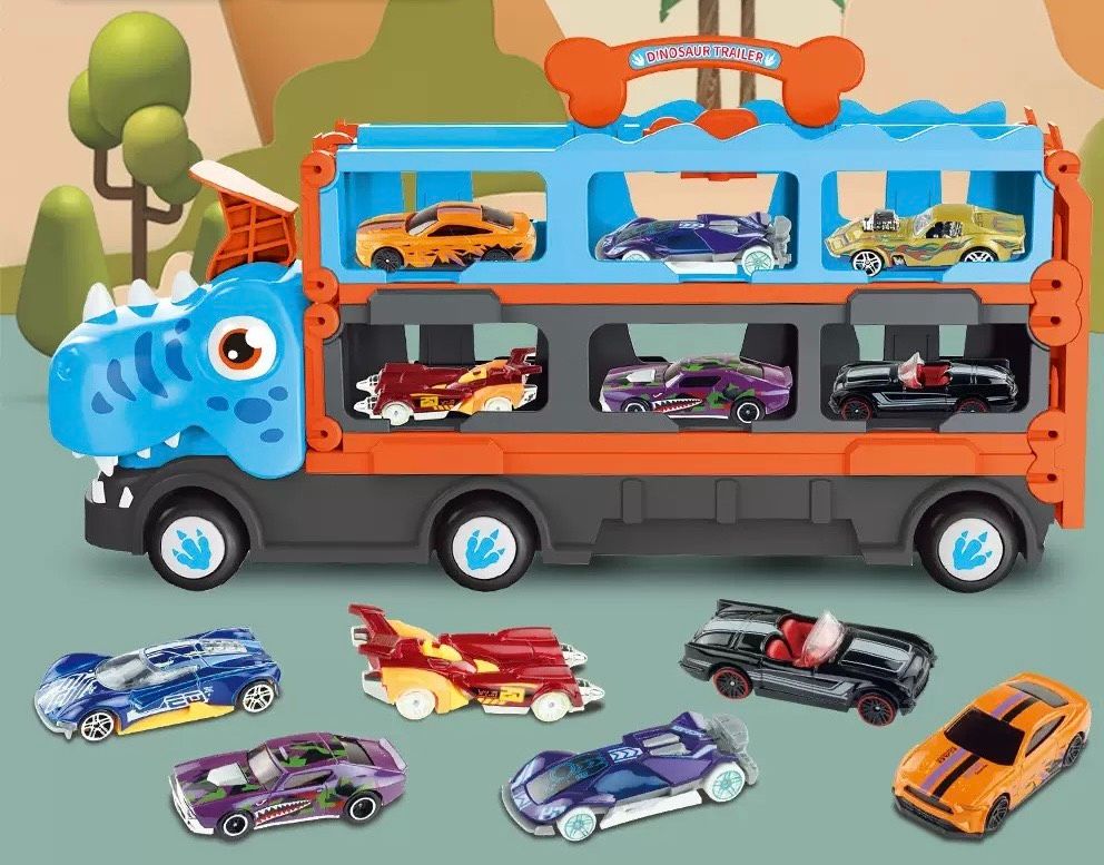 【TAI AUTO】恐龍造型變形收納彈射軌道車 A193