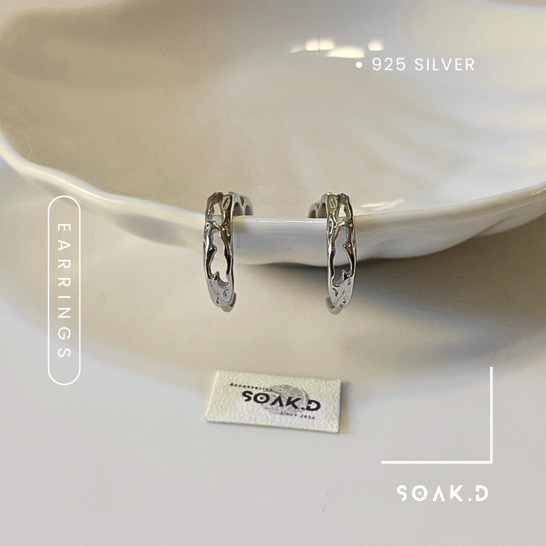 『𝐒𝐨𝐚𝐤.𝐃』925銀 侵蝕系列 ⇸ 破損感耳環