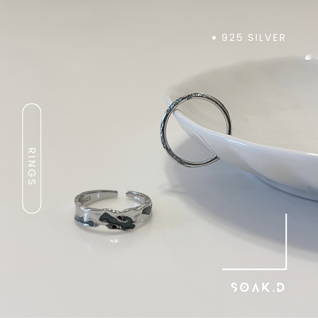 『𝐒𝐨𝐚𝐤.𝐃』925銀 北極系列 ❅ 冰蝕湖 尾戒 開口戒
