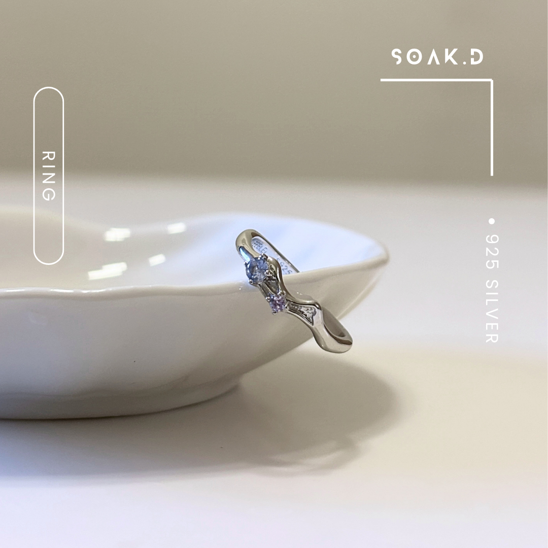 『𝐒𝐨𝐚𝐤.𝐃』925銀 北極系列 ❅ 藍星 開口戒