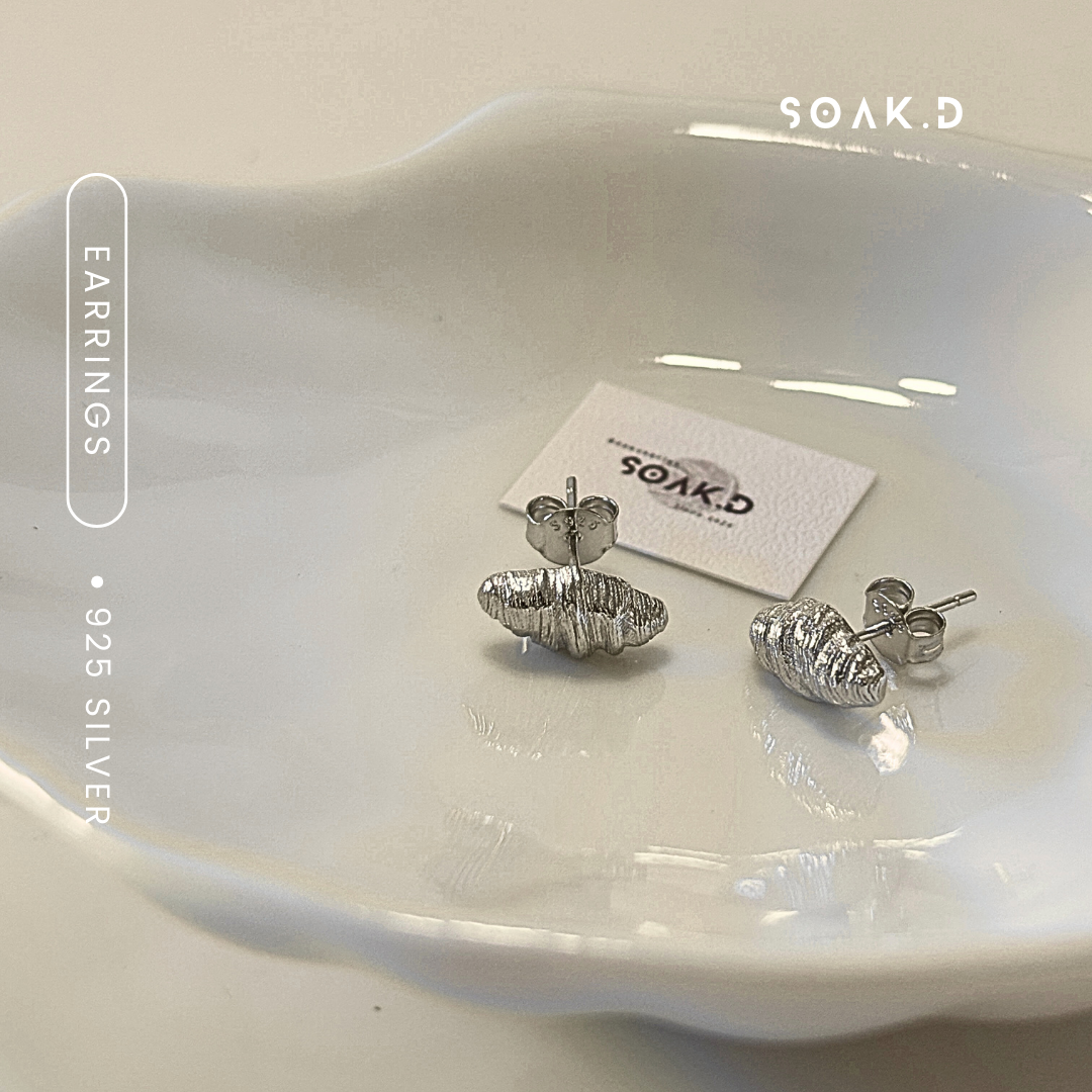 『𝐒𝐨𝐚𝐤.𝐃』925銀 甜點系列 ღ 可頌麵包🥐 耳針耳環