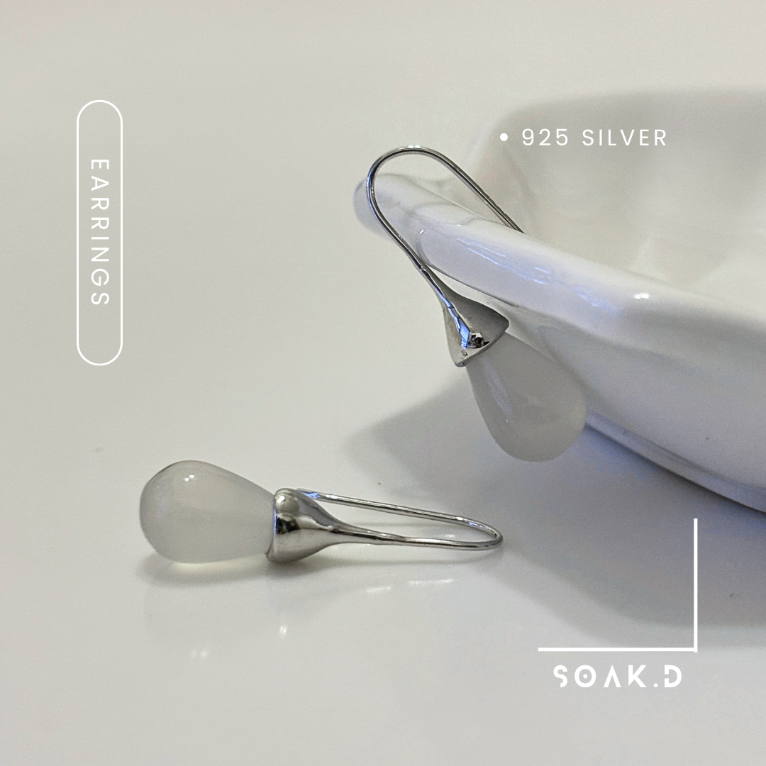 『𝐒𝐨𝐚𝐤.𝐃』925銀 森林系列ꎺ 晨露  水滴吊墜 耳環耳針