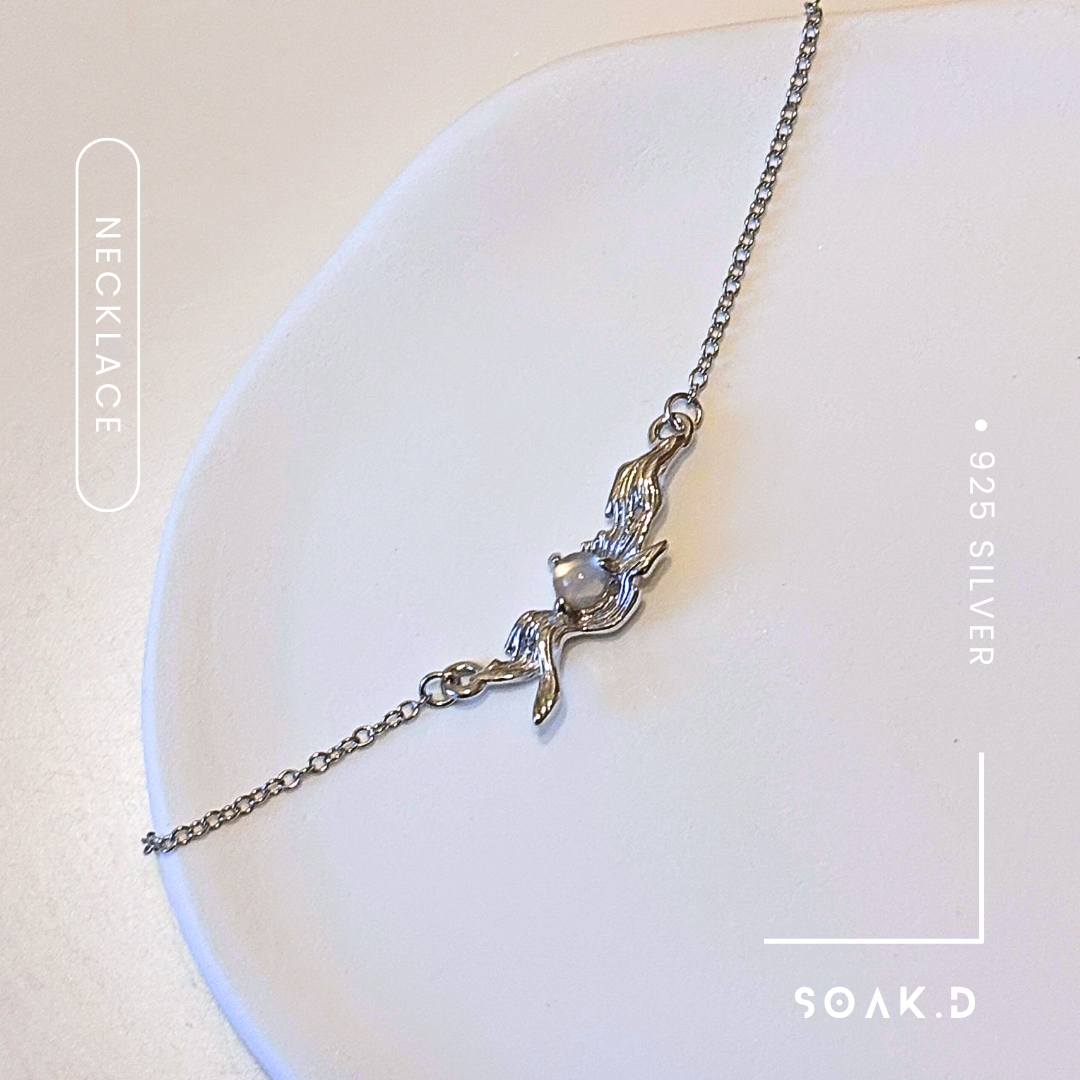 『𝐒𝐨𝐚𝐤.𝐃』925銀 森林系列ꎺ 白露 寶石純銀項鍊