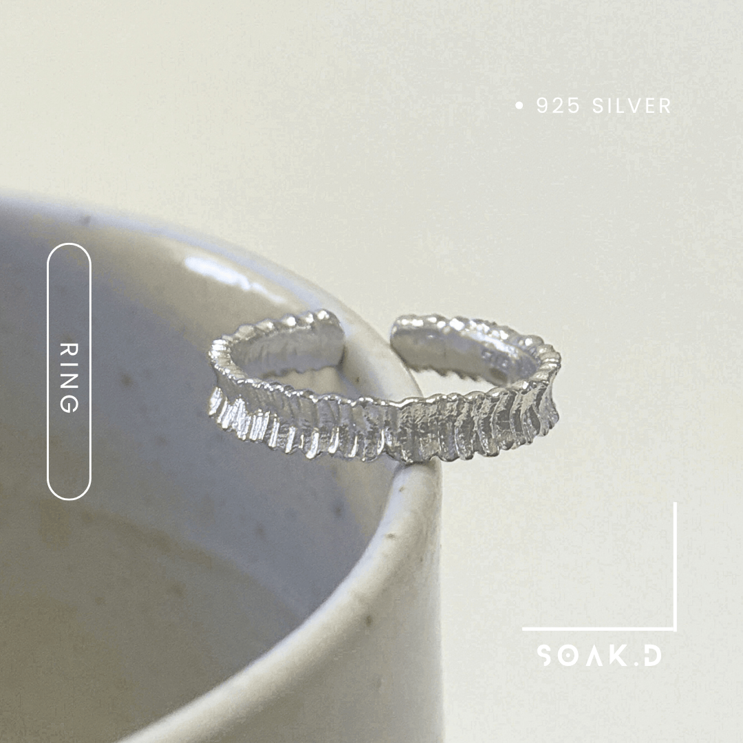 『𝐒𝐨𝐚𝐤.𝐃』925銀 簡約系列 ‖ 緞綢 開口戒（可調節）