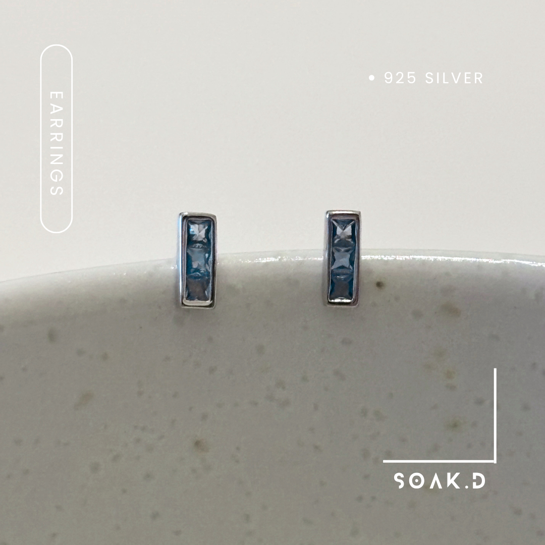 『𝐒𝐨𝐚𝐤.𝐃』925銀 北極系列 ❅ 藍域 耳環耳針