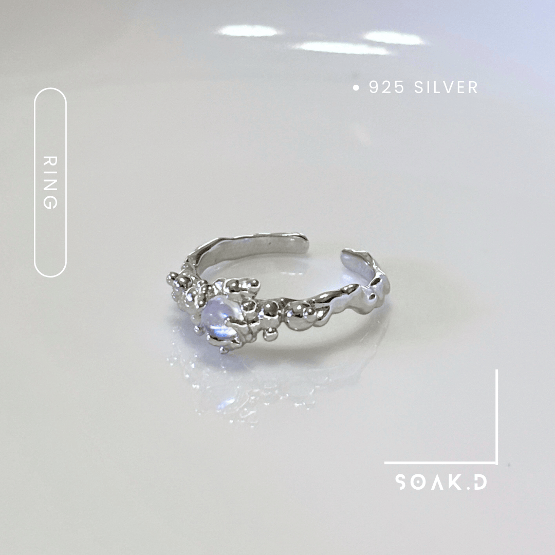 『𝐒𝐨𝐚𝐤.𝐃』925銀 海洋系列 ▾ 珊瑚  開口純銀戒指（可調節）