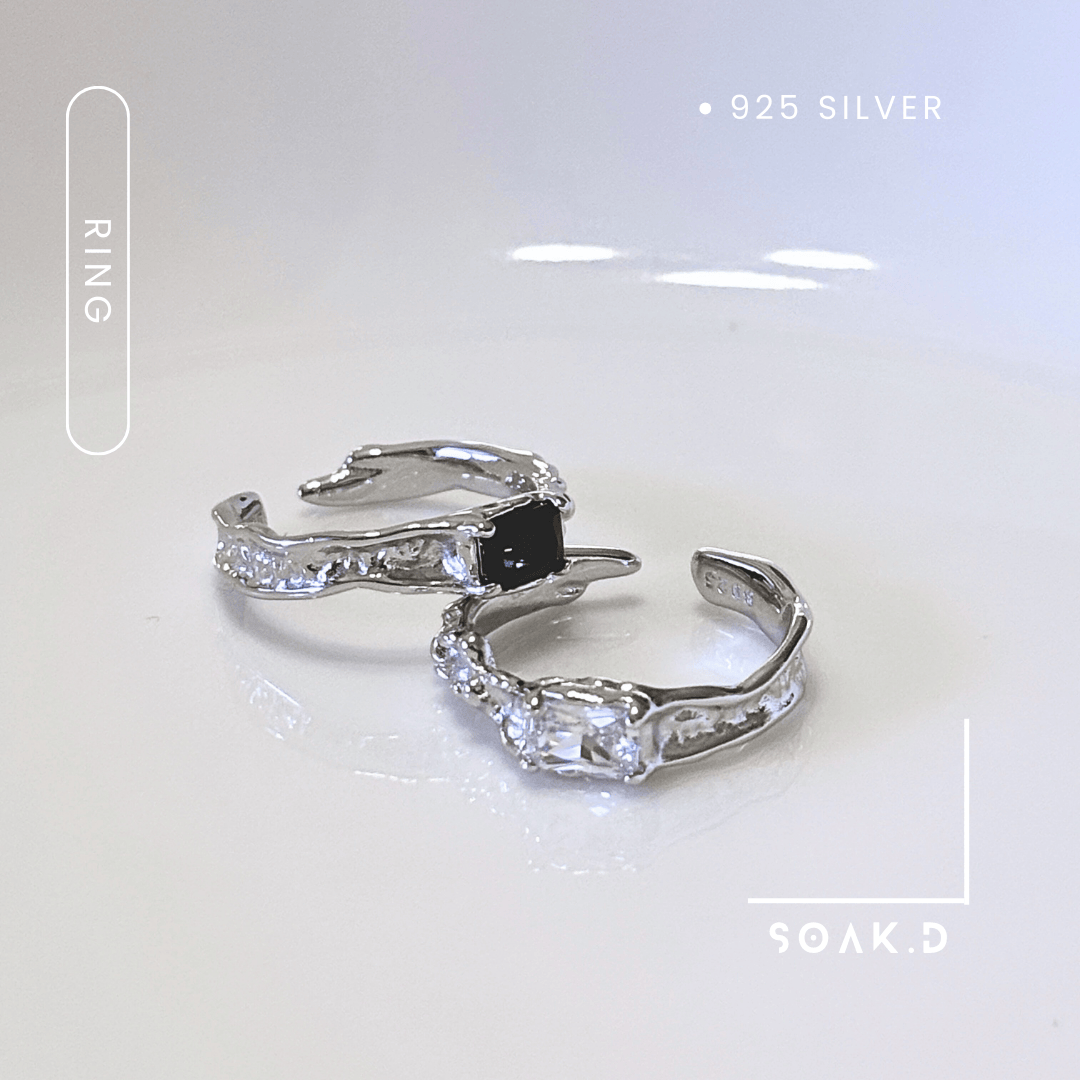 『𝐒𝐨𝐚𝐤.𝐃』925銀 寶藏系列 ☾ 晝夜戒指 開口戒