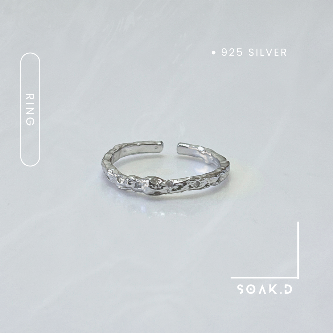 『𝐒𝐨𝐚𝐤.𝐃』925銀 侵蝕系列 ⇸ 熔岩尾戒 開口戒