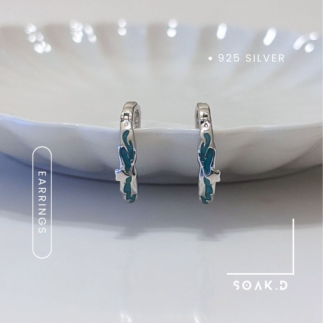 『𝐒𝐨𝐚𝐤.𝐃』925銀 海洋系列 ▾ 洋流與星空  耳環