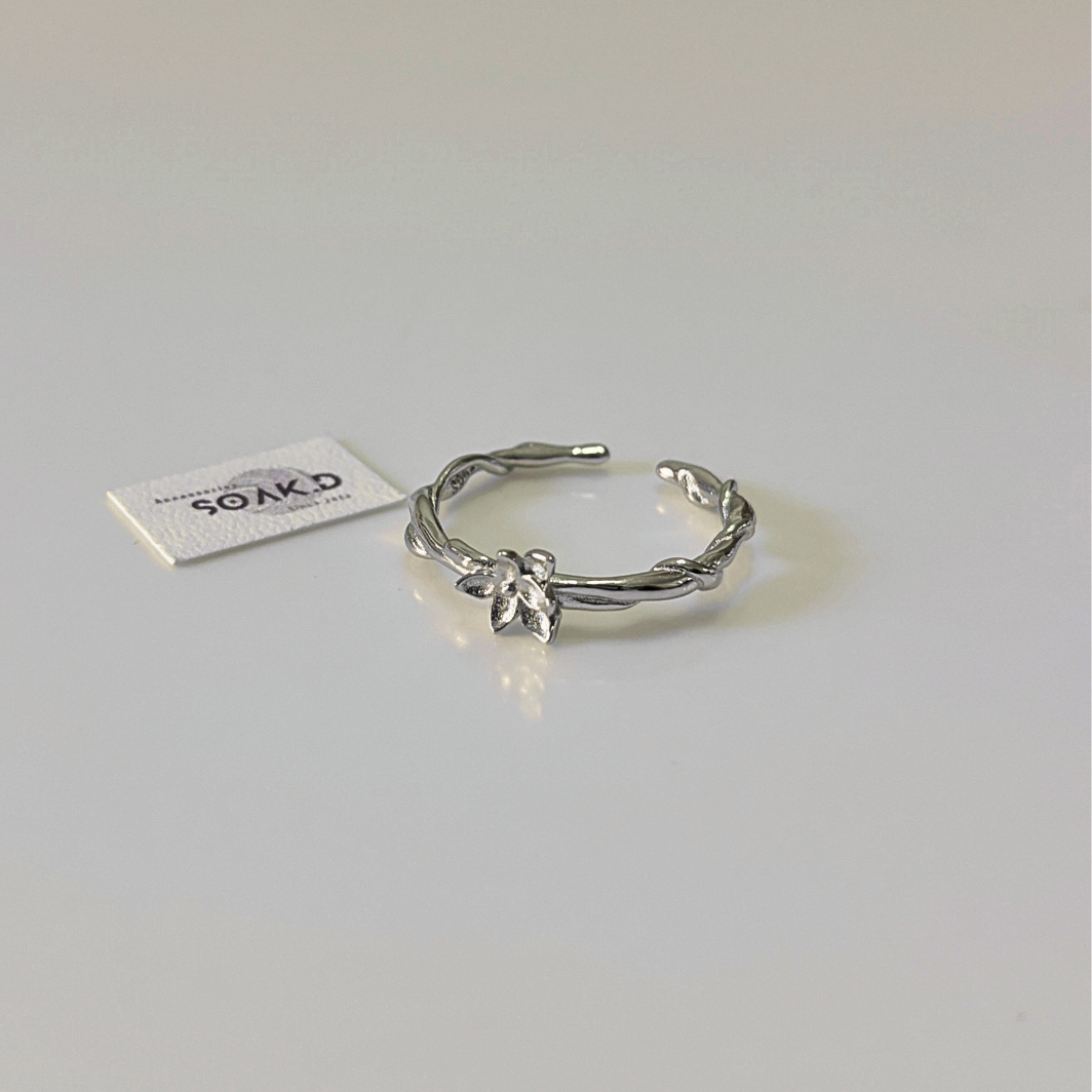 『𝐒𝐨𝐚𝐤.𝐃』925銀 森林系列 ‖ 靜蘊 開口純銀戒指 開口戒