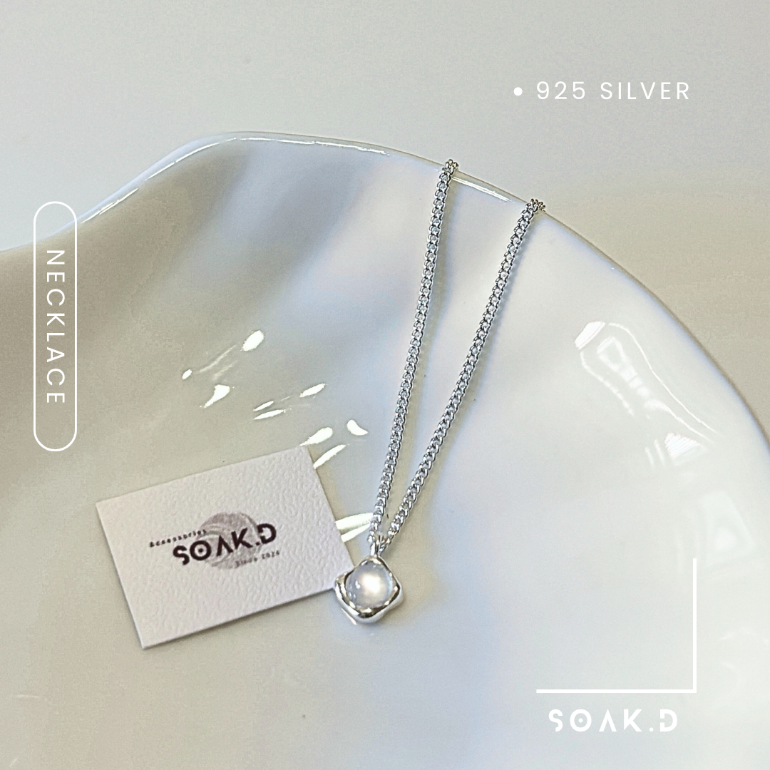 『𝐒𝐨𝐚𝐤.𝐃訂製』 925銀 極簡系列 ‖ 月光 寶石項鍊 女鍊