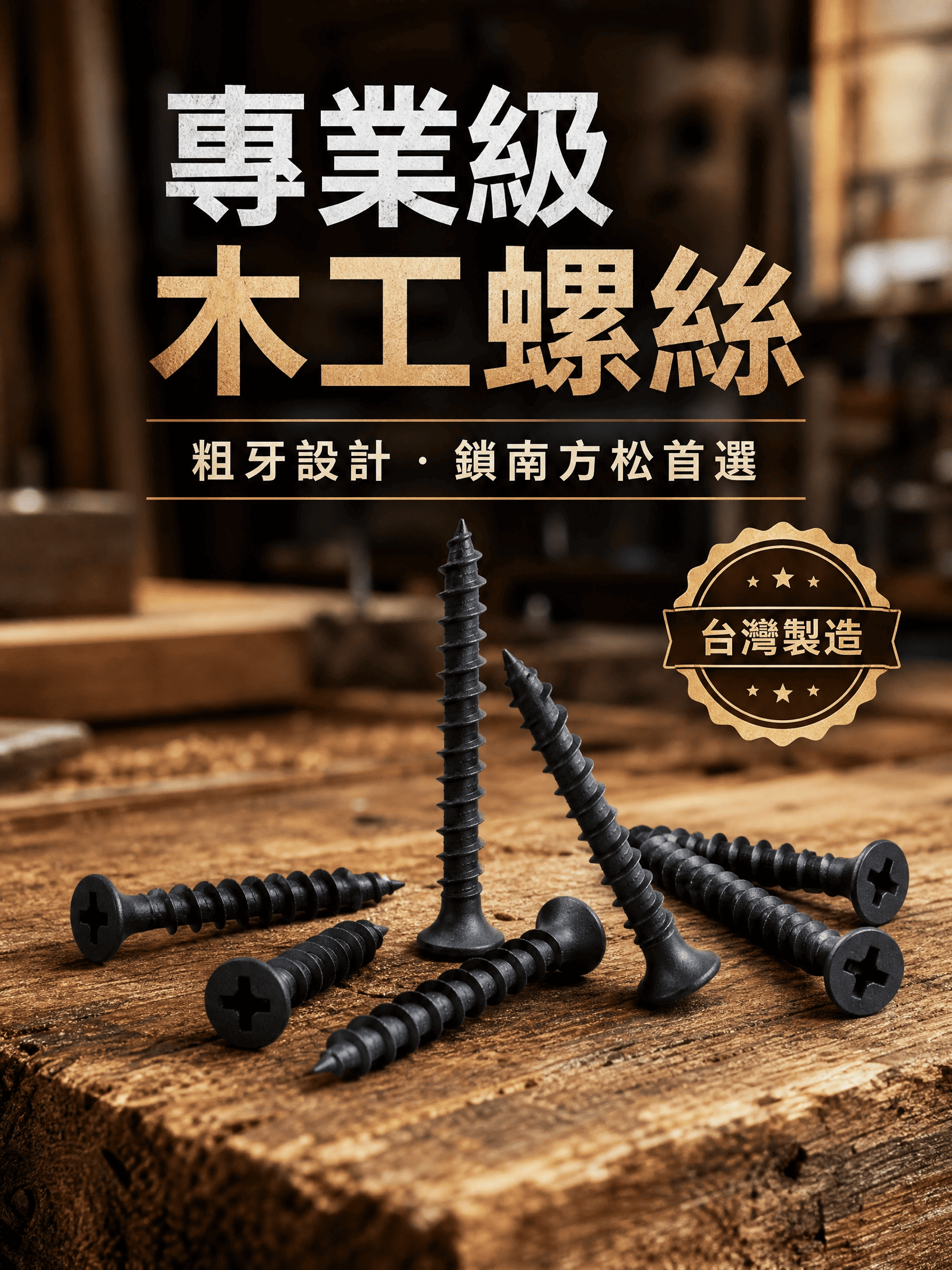 尖尾（木攻）螺絲-喇叭頭 木螺絲 鎖南方松