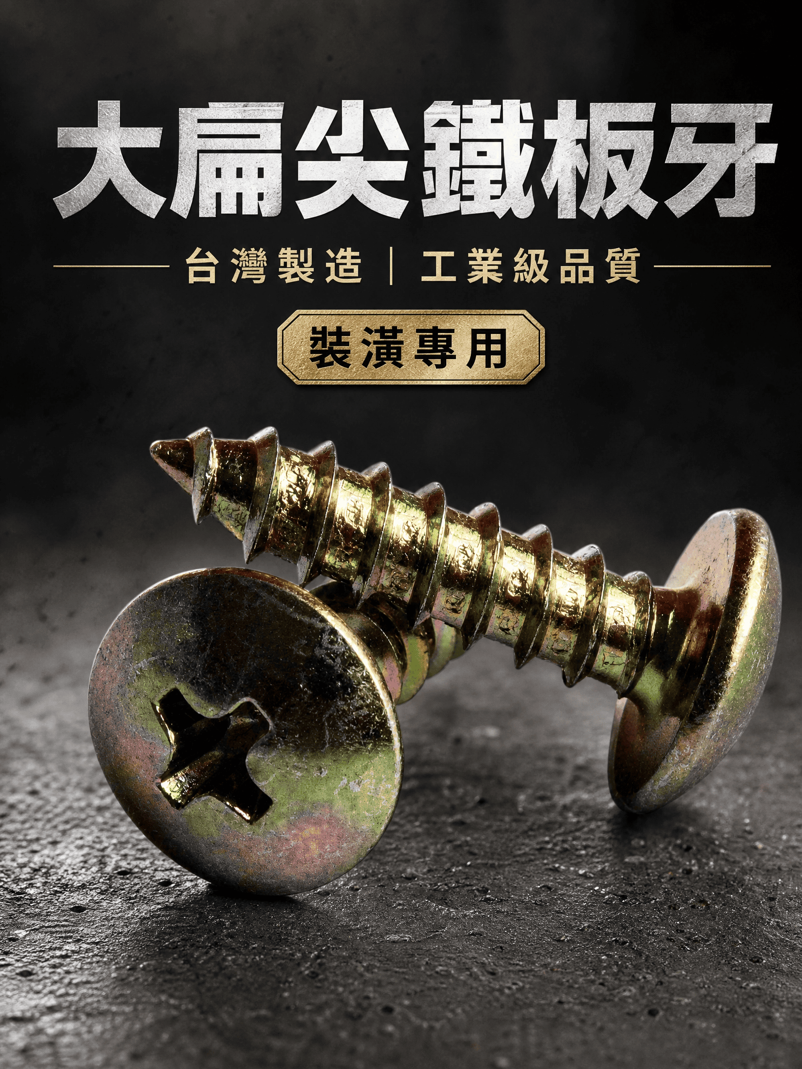 尖尾（木攻）螺絲-大扁頭  大扁尖