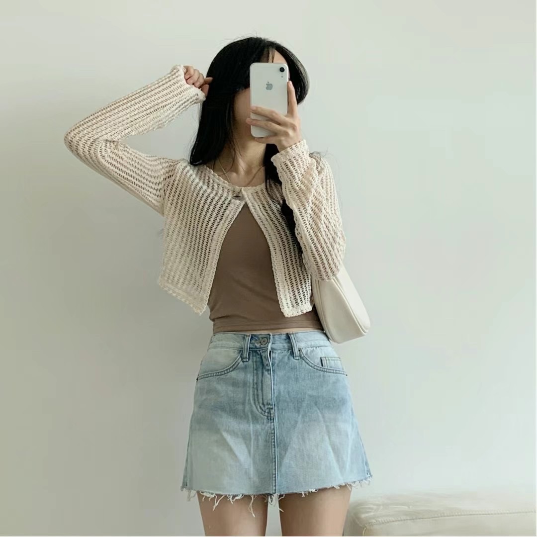 ￼現貨售完下架ෆ🏷ʏᴜɴᴀ’s ㅣ正韓🇰🇷溫柔針織單釦長袖罩衫set 3colors