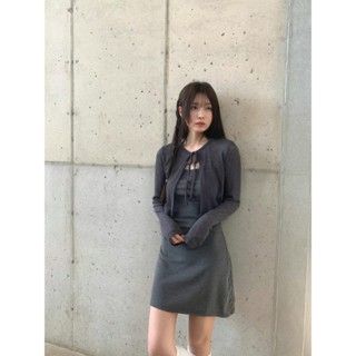 現貨+預購ෆ🏷ʏᴜɴᴀ’s ·正韓代購🇰🇷柔光午後✨繞脖長洋背心+綁帶罩衫set