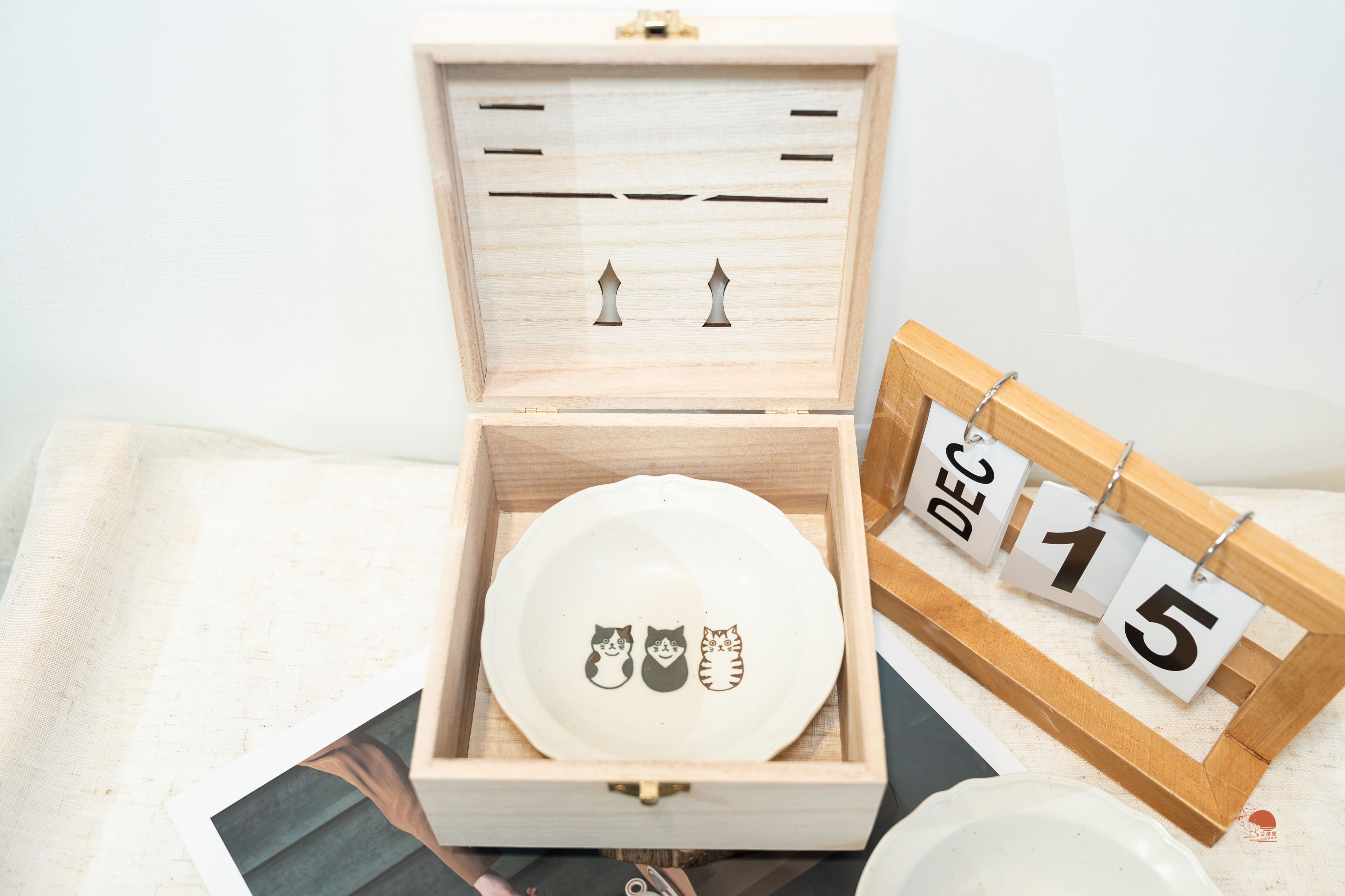 現貨 日本製 SHICHITA 美濃燒 貓咪小碗 3入組套裝 陶瓷盤木盒禮盒 餐具