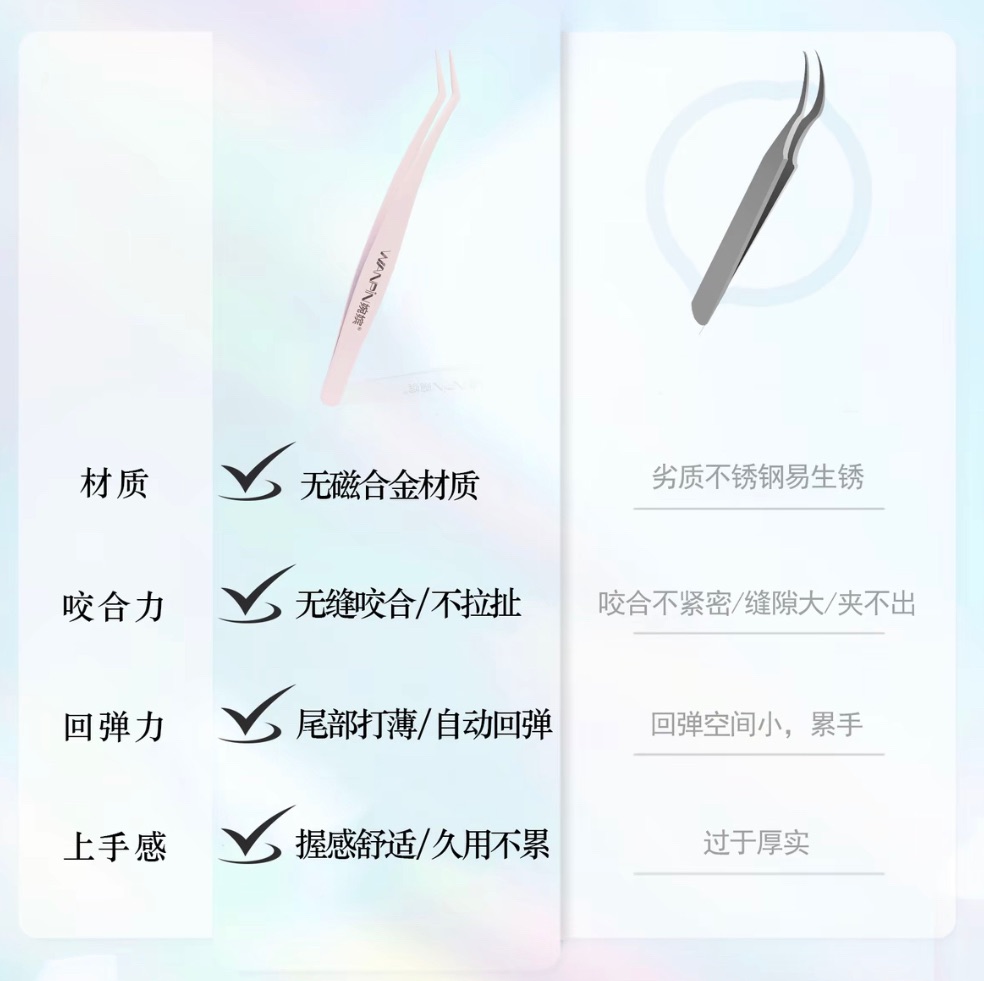 不黏膠睫毛鑷子 免膠專用