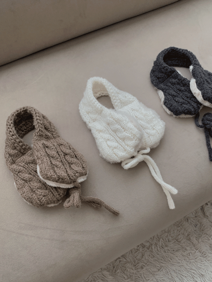 東大門連線款 - 耳罩 麻花毛絨針織耳罩