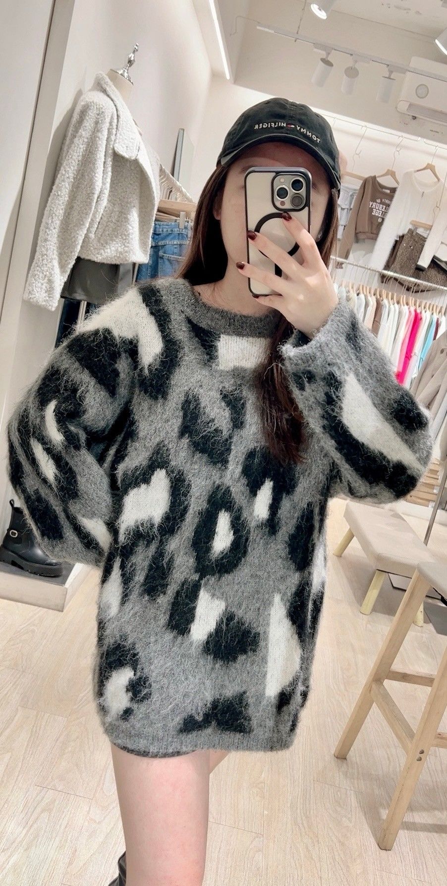 豹紋毛衣