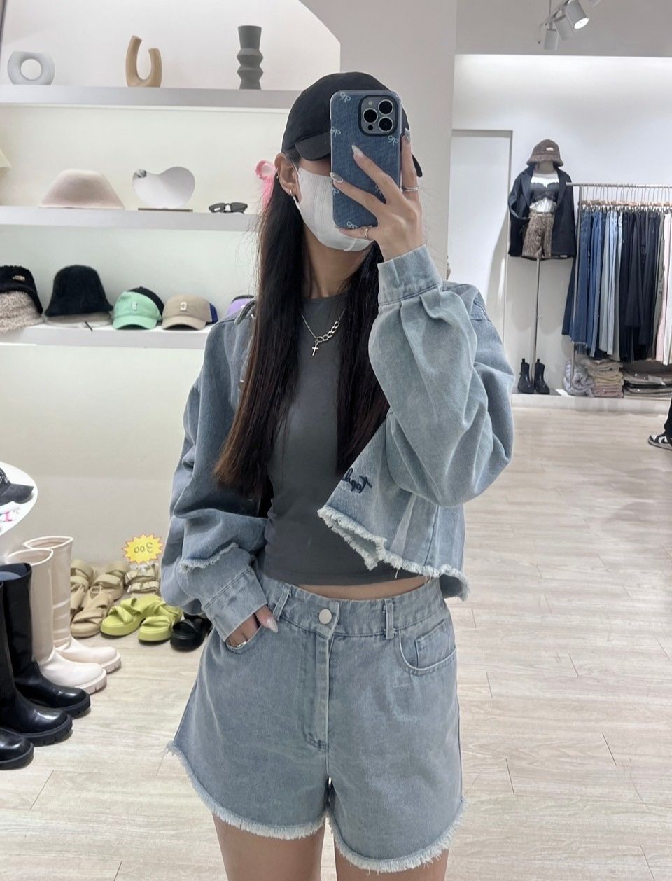 刺繡牛仔套裝（褲子）