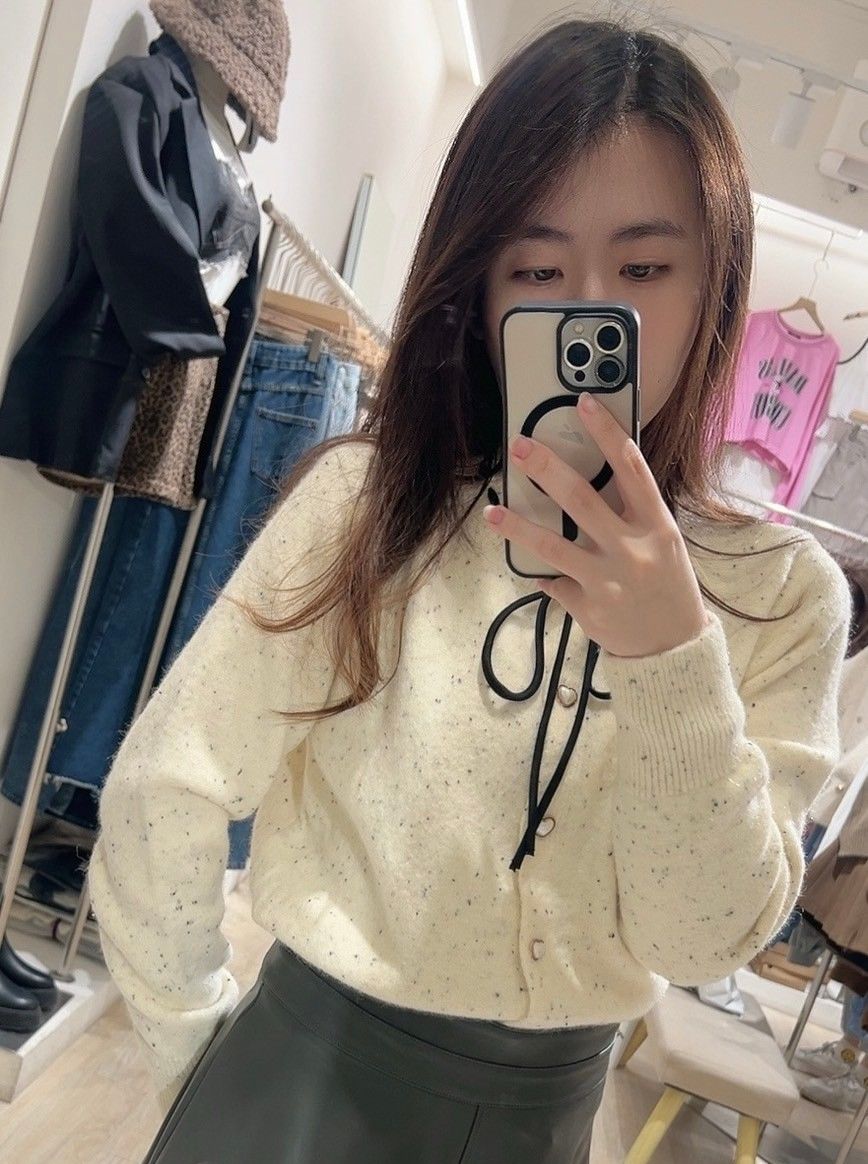 日系氣質蝴蝶結毛衣