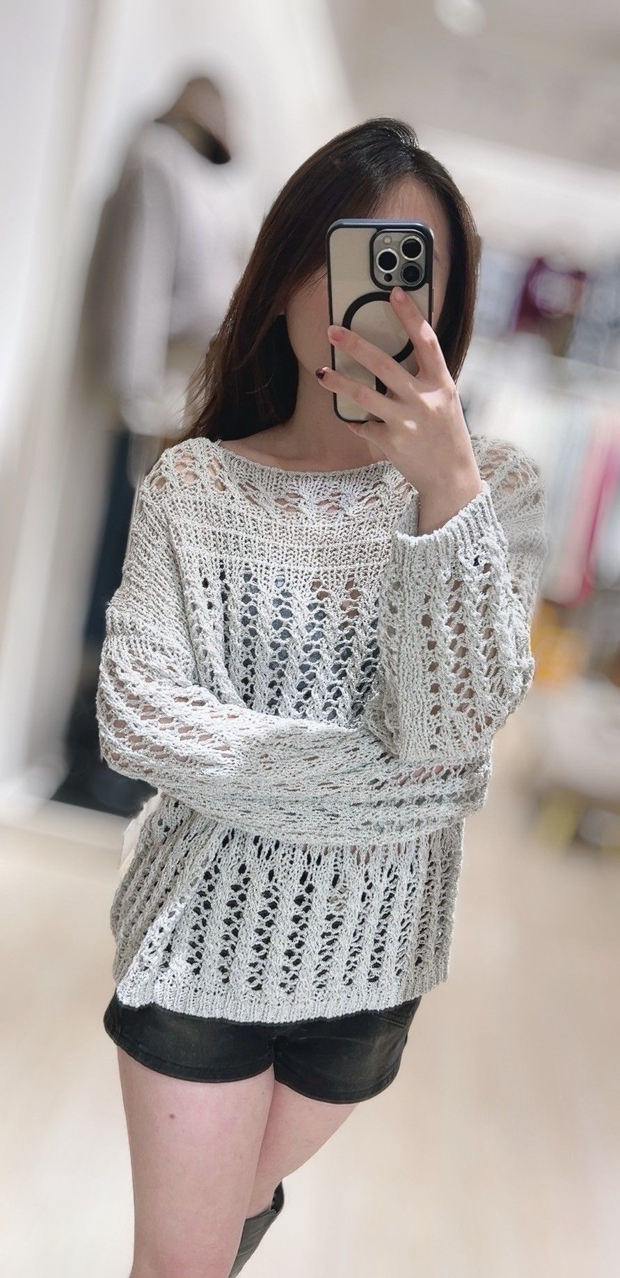 針織洞洞上衣