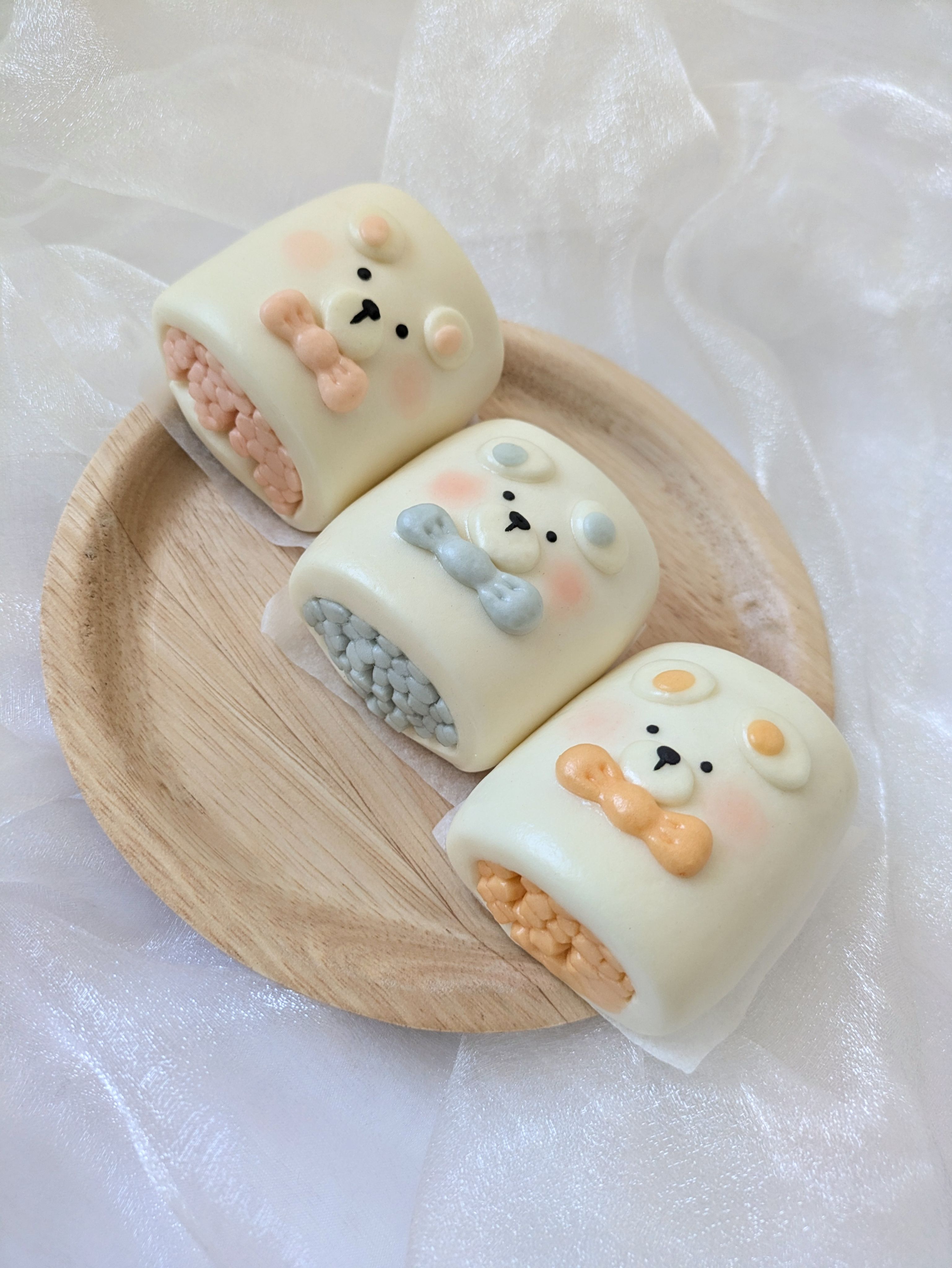 熊熊造型彩色銀絲卷